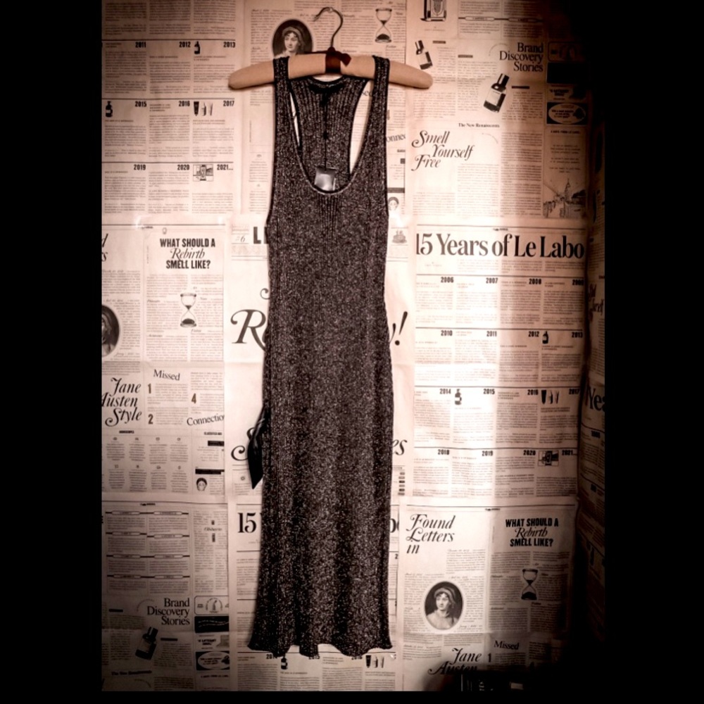 BCBGMAXAZRIA Black & Gold Margret Tank Dress